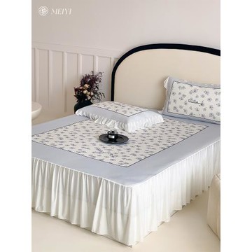 公主風2025新款夏季冰絲席涼席床裙三件套可機洗空調席子床上用品