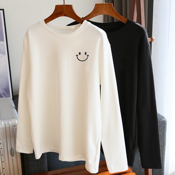 白色打底衫女新款春秋裝冬季時尚歐貨爆款純棉長袖t恤上衣ins