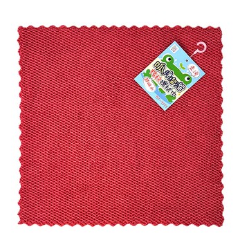 皮久熊呱淨溜溜格紋擦拭巾-紅