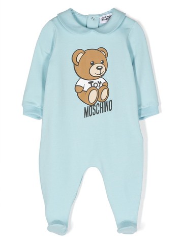 Moschino Kids - Teddy Bear-print pajamas - kids - Cotton/Spandex/Elastane - 1-3 - Blue