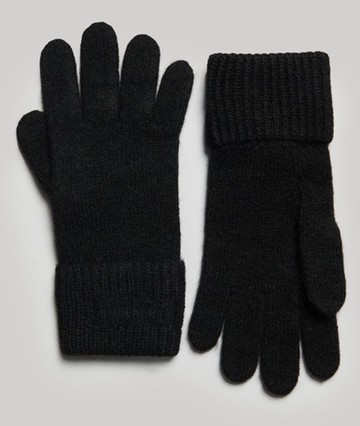 Superdry Women's Women's Essential Ribbed Gloves Black - Size: 1SIZE