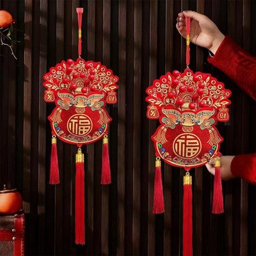 隔日✈️2026馬年紅果福袋掛件立體福字掛件新年春節家居飾品壁飾掛飾喜慶