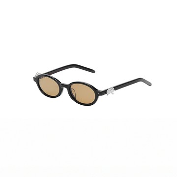MARDI MERCREDI 太陽眼鏡 黑色x橘色 珍珠蝴蝶結造型 oror聯名 ROUND SUNGLASSES M.O-001