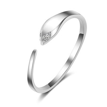 現貨+預購 925純銀戒指鋯石開口戒-蛇頭微鑲個性聖誕節生日情人節禮物女飾品73qj6【獨家進口】【米蘭精品】