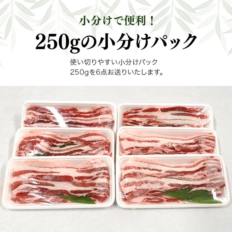 ブランド豚「ばんぶぅ」バラスライス1.5kg(250g x 6パック) 小分け 茨城県産 冷凍