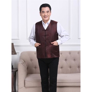 羊皮馬甲男中老年唐裝馬夾皮毛一體坎肩冬季外穿背心灘羊毛馬甲男