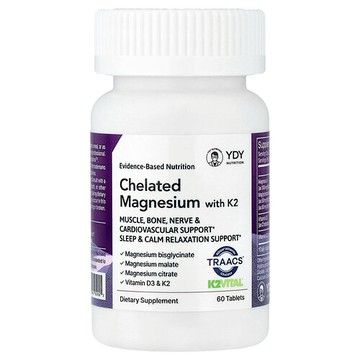YDY, Chelated Magnesium with K2, 60 Tablets