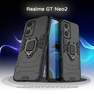 【嚴選外框】 Realme GT Neo2 黑豹 鋼鐵俠 磁吸 指環扣 支架 手機殼 盔甲 鎧甲 硬殼 防摔殼 保護殼