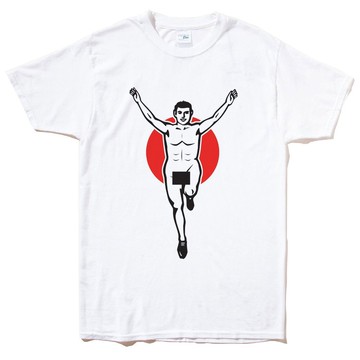Nude Glico man 短袖T恤 白色 日本大阪玩翻非固力果裸體道頓堀東京趣味幽默爆笑【快速出貨】