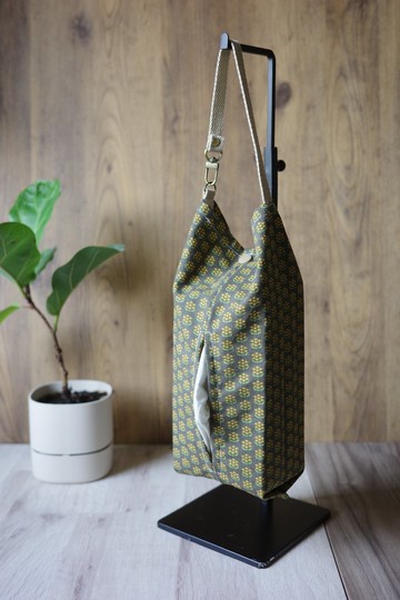 棕底小花 - 衛生紙套 面紙套 掛式 吊掛可拆式  | 海柏手