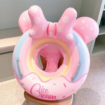 兒童游泳圈男女童坐圈寶寶加厚防側翻救生圈1-5歲粉色甜甜圈坐騎