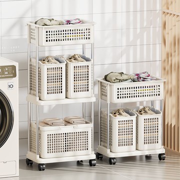 家用可移動分區收納臟衣藍放臟衣服的收納筐大號浴室衛生間洗衣籃