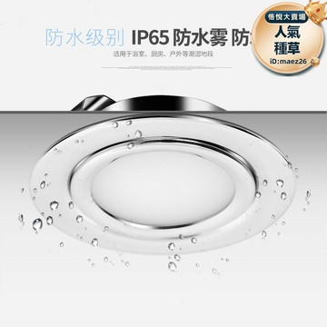 新品上市!!熱門爆品！！【好物優選】LED款小筒燈12V防水戶外房車浴室嵌入式24V不鏽鋼極薄射燈2CM