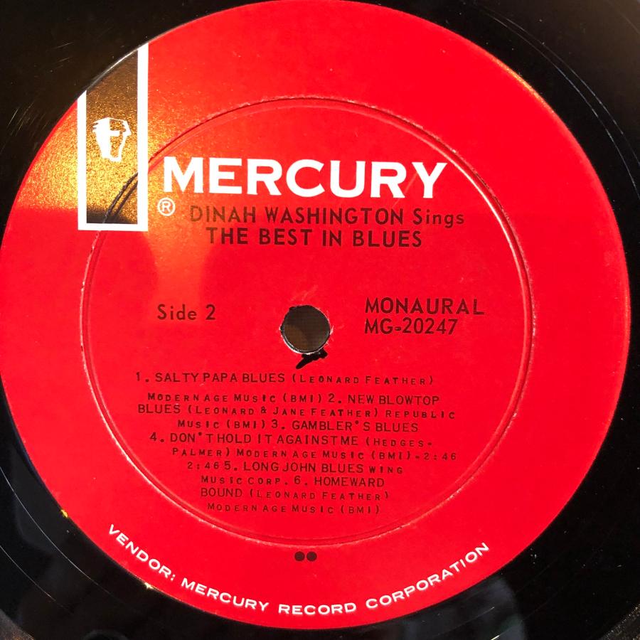 Dinah Washington   Dinah Washington Sings The Best In Blues LP Mercury