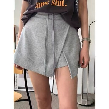 51L02539⭐️黑色灰色現貨😍韓國同步🎀一片裙設計假兩件💗太空棉 褲裙