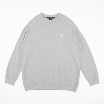 KANGOL 男女 基本圓領T 長袖上衣 灰色-6355101811