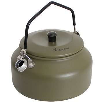 FARMER CAMP 鋁合金輕量茶壺 大容量 附贈精美收納袋  軍綠色  1L  1個