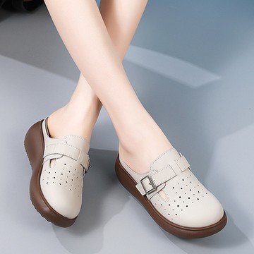 【LN】現+預 包頭厚底帶扣洞洞涼鞋