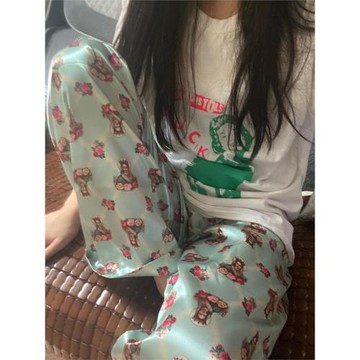 Up and on 韓國小眾復古藝術 23春夏新品 ins大熱印花寬松休閑褲