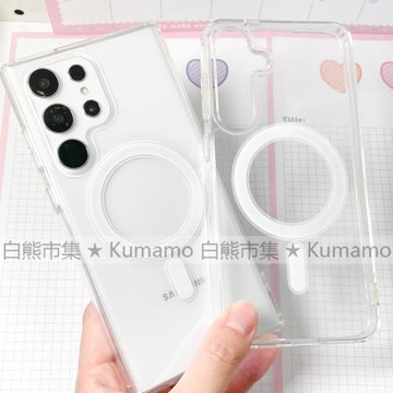適用三星s23ultra/s24/s24ultra/25ultra手機殼MagSafe磁吸支架16e蘋果17promax透明16無圖案17保護套15女14