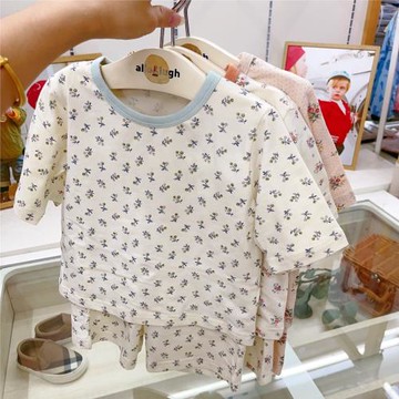 韓國su家舒適七分家居套裝 女童夏季 親膚棉印花居家服內衣套裝