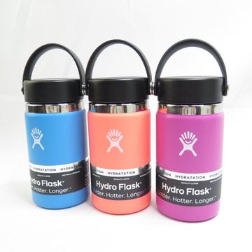 Hydro Flask 寬口真空保溫鋼瓶 12OZ 不鏽鋼 HFW12BTS- 三色 送水瓶刷