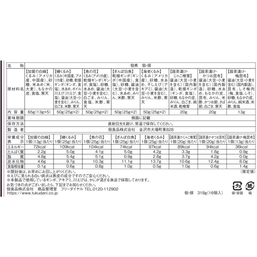 [送料無料] 佃・撰（つくだえらび）