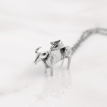 Da Things 925 純銀肖牛吊咀連頸鍊