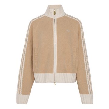 Adidas W KNIT TT 女款 奶茶色 針織 外套 KV8866