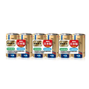 FUJITSU 日本製 Premium S全新長效型 1號超強電流鹼性電池(6顆入)