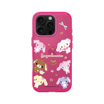 iPhone 16 Pro Clear 粉漾桃 - 三麗鷗-蜜糖邦尼 Sugarbunnies - 雙胞胎兔排排站