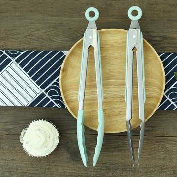 硅膠食品夾子加長不銹鋼食物夾燒烤烤肉煎牛排專用烤夾烤箱耐高溫