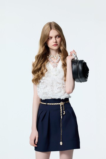 立體波紋閃亮上衣