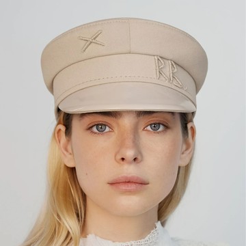 Ruslan Baginskiy RB粗字斜紋布皮革帽簷軍帽 - M