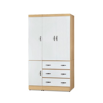 ASSARI-佛蒂雅4x7尺衣櫃(寬113x深57x高200cm)原切白