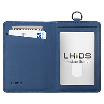 LHiDS 翻轉磁吸識別證  展開14.4 x 10.5cm 摺疊10.5 x 7cm  俐落藍