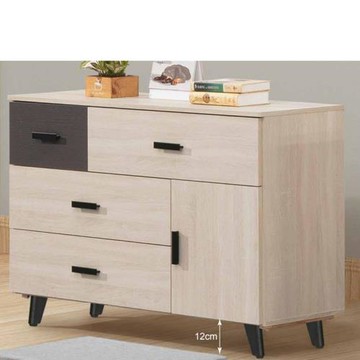 AS雅司-史提克白橡色4尺五斗櫃-120*40*80cm