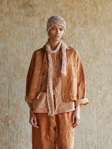 復古文青 桑蠶絲植物染外套 休閒上衣