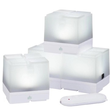 LOGOS 遙控方塊燈 4個 LED燈  白色  1盒