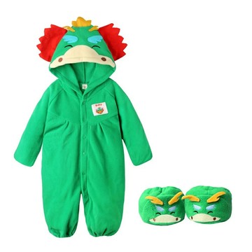 Augelute 動物造型連身衣 連帽披風 空氣棉 搖粒絨 男寶寶 女寶寶 秋冬 前開扣 爬服 哈衣 附腳套 35201