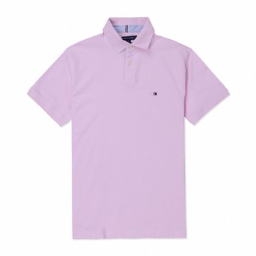 TOMMY 熱銷刺繡Logo短袖Polo衫-粉色