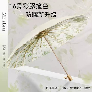 台灣出貨🔥爆款彩膠防曬傘【送同色手提袋】古風雨傘 加厚加大 晴雨兩用 遮陽傘 16骨架 抗風傘骨 防曬防紫外線 遮陽傘