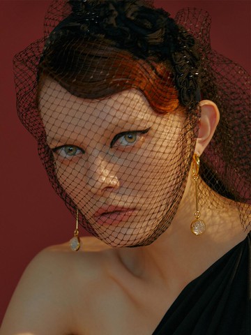 Embossing Ball Drop Earrings Crystal