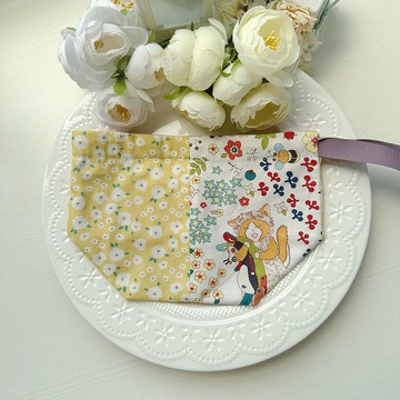 手繪可愛貓咪拼布棉布束口袋抽繩袋