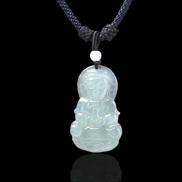 冰種翡翠觀音菩薩項鍊 | 天然緬甸玉翡翠A貨 | 送禮