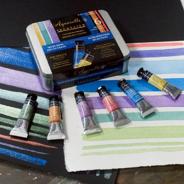 動手玩創意【時代中西畫材】金屬珠光水彩套組 - 基本6色 水彩繪畫 好友 生日快樂 生日禮 現貨送禮 創作卡片 DIY 送上祝福