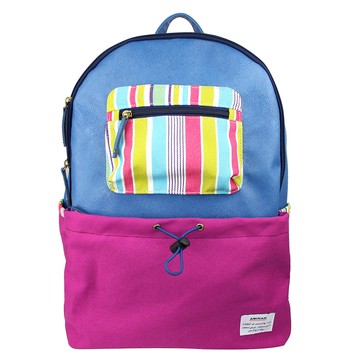 AMINAH-葡萄紫拼色後背包