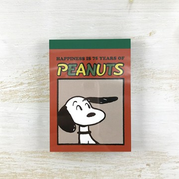 日本製 Peanuts 史努比 snoopy 75th 周年紀念款 迷你便條紙(奶茶色)✈日本直送，現貨在台｜小鶴日貨