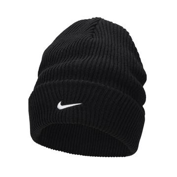 Nike 毛帽 Peak Swoosh 男女款 運動毛帽 休閒毛帽 反摺 經典 刺繡 LOGO 黑 HF0187-010