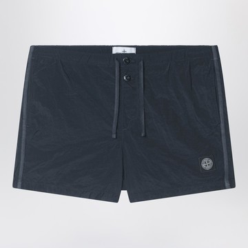 Navy blue nylon swim shorts